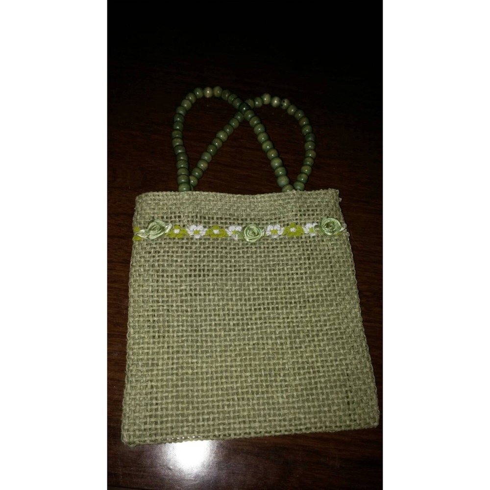 Vintage Olive burlap handbag